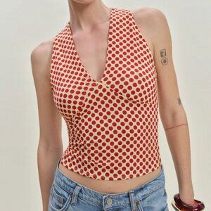 Reformation Bowie Knit Top Pamplona Dot - Size M NWT